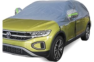 BEXITA Półgarażowa plandeka na samochód, wodoszczelna, do użytku na zewnątrz, pogrubiony materiał z bawełnianą podszewką, półplandeka na samochód, do SUV i wagonu (do 480 cm)