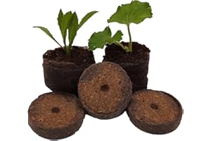 e-pots Coco Coir Plant Starter Pellets 36mm x 50 wrapped in FSC paper | Plastic Free Packaging | 100% Natural Organic Coconut Fibre Growing Media | 50 Easy To Use Biodegradable Dry Soil Pellets