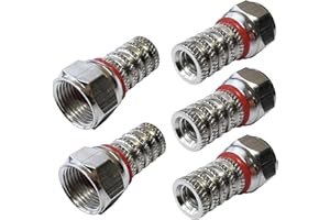 AERZETIX - C52724-5x Connettore SAT spina F maschio - twist-on per cavo coassiale RG59 - con doppia guarnizione - Ø5-9mm - in metallo