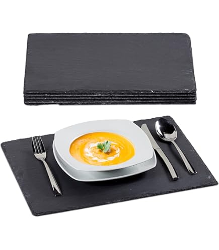 Piatto Rettangolare In Ardesia 30x15cm - Per Sushi, Taglieri, Portate, Nero Naturale