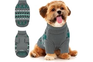 Hjyokuso Pull-Overs pour Chiens, Pull d'hiver pour Chien, Pull NoëL Chien - Pull Chien Petite Taille, Manteau Tricoté pour L’Hiver - Manteau Chien Petite Taille, Pull Chien Moyen, Vetement Chihuahua