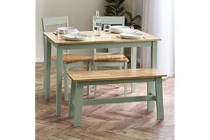 Julian Bowen Linwood Sage Green and Natural 114cm Small Rectangular Dining Table