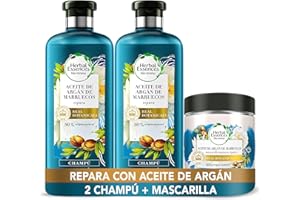 Herbal Essences x2 Champú y Mascarilla Pelo, Con Aceite De Argán Para Pelo, Reparación Pelo Seco y Dañado, 2 x 400 ml + 250 ml