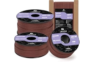 Abma Cord Paracord 2mm 15m Cuerda Nylon 3 Hebras Tipo I para Bricolaje, Camping, Al Aire Libre - MAX. 90kg (200lbs) - Marrón Chocolate