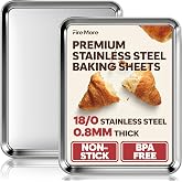 Fire More 2 Pieces Baking Tray, Healthy and Non-Toxic Rectangular Trays, Easy to Clean and Dishwasher Safe (40.5 x 30.5 x 2.5