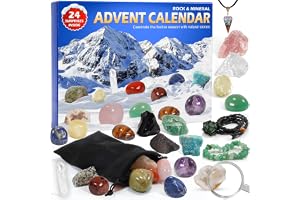 Pukamam Calendrier de l'Avent 2025 Enfant Pierre Précieuse et Fossile pour Filles Garçons Cadeau de Noël