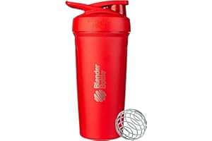 BlenderBottle Strada - Borraccia termica in acciaio inox, con BlenderBall, shaker per proteine e shaker per il fitness, senza BPA, a doppia parete, isolata sottovuoto – rosso, 375 g