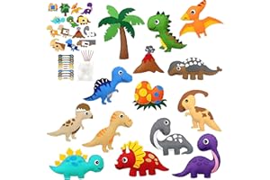 WSNDM Kit de Couture en Feutre pour Enfants, Kits D'artisanat en Feutre de Dinosaure, Mini Animaux en Peluche, Apprendre à Coudre pour Débutants, Manuel Feutre Farci Ornements