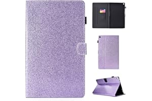 LMFULM® Case for Amazon Fire HD 10 2015/2017 (10,1 Inch) PU Magnetic Cover Shining Case Sleep/Wake Function Stent Function Holster Leather Case Flip Cover for Amazon Fire HD 10 Purple