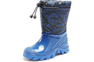 DREAM PAIRS Kids Mid Calf Snow Boots Waterproof Winter Boots, Plush Lined Warm Ankle Boots with Slip-Resistant Sole & Zipper Closure