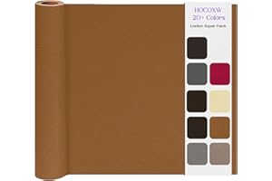 HOCOXW Patch de Réparation Cuir 160x40cm, Simili Cuir Autocollant-Rouleau Adhesif Cuir-PU Patch Cuir Auto-adhésif Rénovation pour Canapé, Siège de Voiture, Sacs à Main, Vestes, Meubles.(Marron Clair)