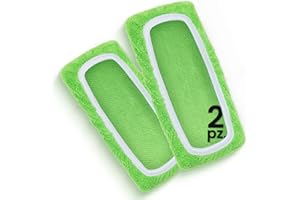 HOUSY Panni Cattura Polvere compatibili con Swiffer Mop - Cuffiette in Spugna Microfibra per Scopa Lavapavimenti (2 Pezzi Verdi, Unica)