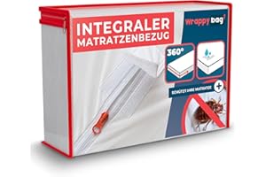 ‎WRAPPYBAG Wrappybag Matratzenschoner Wasserdicht – Matratzenhülle Anti-Bettwanzen & Milben – Matratzenschutz ohne Chemikalien – Weiche Baumwolloberfläche – 160 x 200 x 20