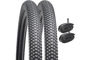 YunSCM 2PCS 26 Pouces Pliables Pneu 26x1.95 50-559 et 26 Pouces Chambres à air AV32mm Schrader Valve Compatible 54-559 26x1.90 26x1.95 26x2.0 VTT Pneus vélo et Chambre à air