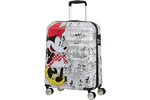 American Tourister Wavebreaker Disney - Spinner S, Equipaje para Niños, 55 cm, 36 L, Multicolore (Minnie Comics White)