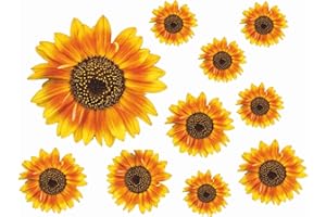 WATERSHED DESIGNS Painted Sunflower Flower Decals Car Stickers Graphics Nursery Wall Window Decorations Art 10 Pack (10)