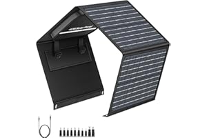SinKeu 40W Portable Solar Panel with 3 Outputs, 18V DC/USB/Type-C PD30W, 3.3LB Light Weight & Foldable Monocrystalline Solar Charger for Phones, Power Banks, Power Station, Generator, Camping Trip