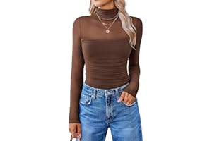 Avidlove Body sexy pour femme, haut élégant en maille, manches longues, col roulé, dentelle, soirée, club, tenue de soirée