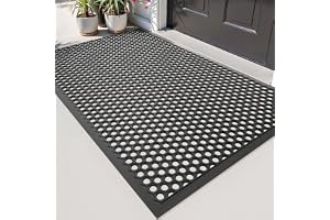 DEXI Dörrmatta Utomhus 80 x 120 cm, Halkfri Slitstark Gummi Dörrmatta med dräneringshål, smutsfångare vattentät främre entrem
