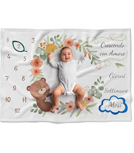 Coperta Personalizzata Con Nome E Iniziali - Flanella Anti-pilling - Morbida E Leggera - Regalo Su Misura 125x100 Cm