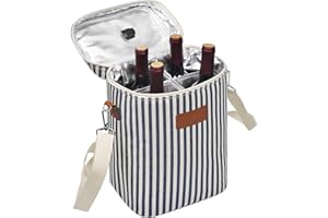 Kato Tirrinia Bolsa enfriadora de Vino aislada, Bolsa enfriadora de 2 Botellas, Bolsa de Vino Bolsas de Bebidas Reisenthel con asa y Correa Ajustable para el Hombro, Regalo para los Amantes del Vino
