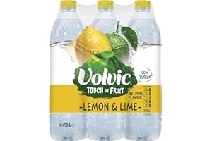 Volvic Touch of Fruit Lemon and Lime Flavoured Water, 6 x 1.5 Litre