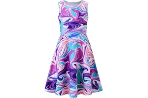 Dancinova Girls Summer Dress Casual Party Sleeveless Dress Sundress