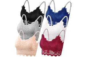 Leezepro Damen BH 1/3/6er Pack Ohne Bügel Push up Crop Top Sexy Bustier Spitze BH Set Sport BH für Alltag Yoga Fitness