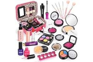 Dreamon Kids Makeup Set for Girls | Washable & Non-Toxic Real Makeup Set | Pretend Play Princess Toys | Christmas Birthday Gifts for Girls Age 5-12