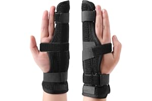 DSLSQD Szyna na palec regulowana, szyna na palce serdeczne i małe palce, szyna do mocowania śródręcza, ortezy mocujące palce, szyna do złamania stawów, zapalenia ścięgien, M