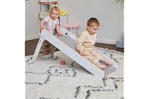‎REBO REBO Montessori Rutsche Kangri, Kleinkind Indoor Rutsche aus Holz, Holz-Rutsche für drinnen, Kinderrutsche ab 1 Jahr