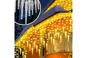 Uping Cortina Luces Guirnaldas Luces Exterior 400 LED Cadena de Luces Decorativas para Navidad Festival Fiestas Casa Jardín Boda Blanco Cálido