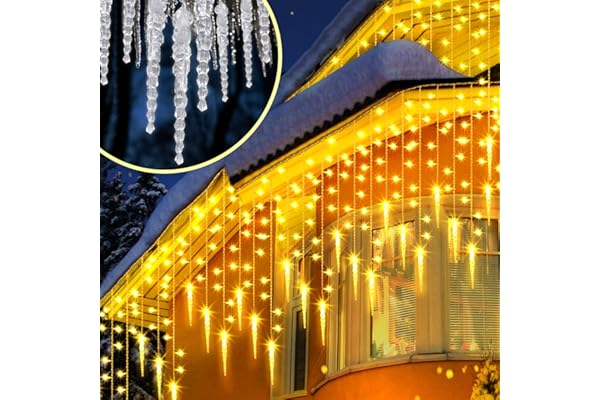 Uping Cortina Luces Guirnaldas Luces Exterior 400 LED Cadena de Luces Decorativas para Navidad Festival Fiestas Casa Jardín Boda Blanco Cálido