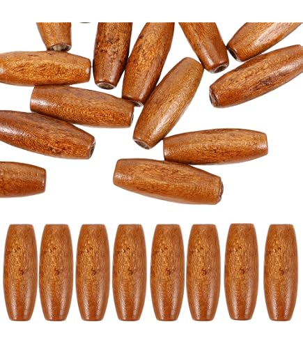 300 Holzperlen Zum Basteln – Naturholz, Loch 4,5 Mm, 5 Farben, Ideal Für DIY-Schmuck, Haarflechten & Deko