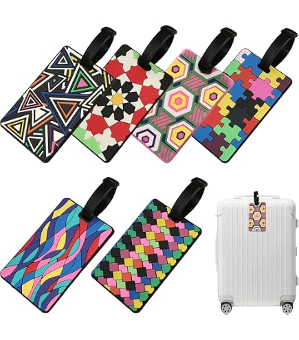 Lot De 4 Étiquettes à Bagages En Silicone - Étiquettes Valise Avion Colorées Avec Cartes D'Adresse - Idéal Pour Voyages En Avion, Train Ou Voiture