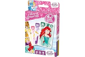 Shuffle Princess Card Games For Kids - 4 in 1 Snap, Pairs, Happy Families & Action Game, Game Guide Included, Ages 4+ Multicolor