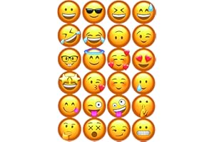 DECOFLOR ITALIAN PIE - Emoji in cialda diametro 4cm. per decorazioni di torte e dolci in genere - 48 Pz.