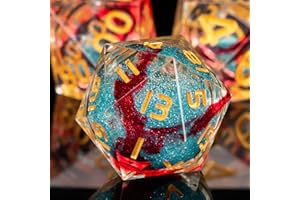 KERWELLSI Resin Liquid Core DND Dice Set D&D with Gifts Box, 7Pcs Sharp Edged Polyhedral & RPG Dungeons and Dragons Dice, Role Playing Game D and D Dice D20 D12 D10 D8 D6 D4