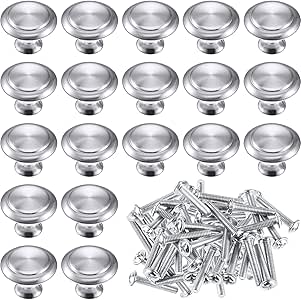 24 Packung Silber Kabinett Knöpfe Küche Runde Schublade Kommode Griffe