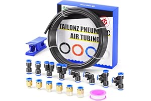 TAILONZ PNEUMATIC Negro 6mm OD 4mm ID Poliuretano PU Manguera de Aire Tubo Kit 10 Metros 32.8ft