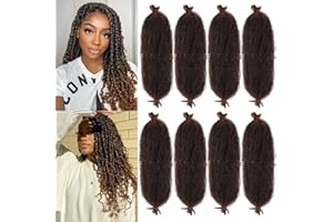 Samtress 8 Packs Springy Afro Twist Hair 18 Inch Pre-Separated Kinky Marley Twist Braiding Hair Synthetic for Distressed Faux Locs Spring Afro Twist Hair Extensions for Black Women (#T30)