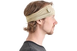 CHARM Homme Élastique Bandana Bandeau Japonais - Femme Cheveux Longs Tête Dreads Enrouler Beige