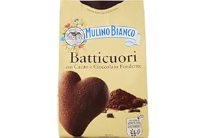 Mulino Bianco Biscotti Frollini Batticuori con Cacao e Cioccolato, Senza Olio di Palma, Colazione Ricca di Gusto, 350 g