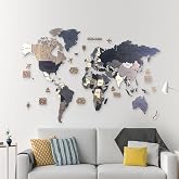 MAPOFX Wooden World Map Wall Table Decor (Plus, Medium - 150x80 cm, Wood) MF511
