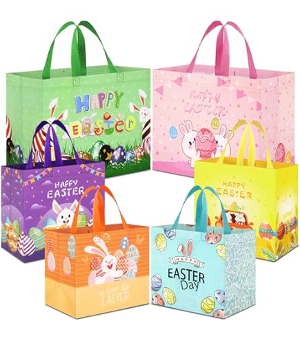 Sacchetti Regalo Di Pasqua 12 pz Pasquali Con Manici incarta kraft per uova