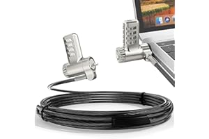 AboveTEK 3-in-1 Universal Laptop Cable Lock - Professional Laptop Security Combination Lock Compatible with K-Slot, Nano & Wedge Slot - Resettable 4-Digit Steel Locking Cable with 360° Rotating Head