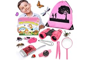 YOPINSAND Set da esplorazione per Bambini, binocolo per Bambini, Kit da Esploratore con Zaino, Giocattolo da Esterno, Ragazze e Ragazzi