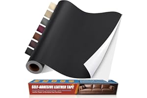 SGOOYIR Patch de Réparation en Cuir Noir, 40x200cm Auto-adhésif Simili Cuir Autocollant, cuir Autocollant pour Réparation Canapé, Siège Auto, Sac, Veste