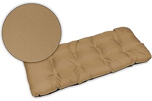 SuperKissen24. Cojín para Banco Exterior 120x50 cm Asiento Cómodo e Impermeable para Bancos y Columpios de Jardín, Terraza - Beige