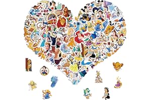 LLDGZ Disney Stickers 100 Pieces Cartoon Character Children's Stickers Pack Princess Stickers Cute Stickers for Children Teens Adults Waterproof Vinyl Cartoon Stickers for Water BottlesUPC HM (DSN 100)